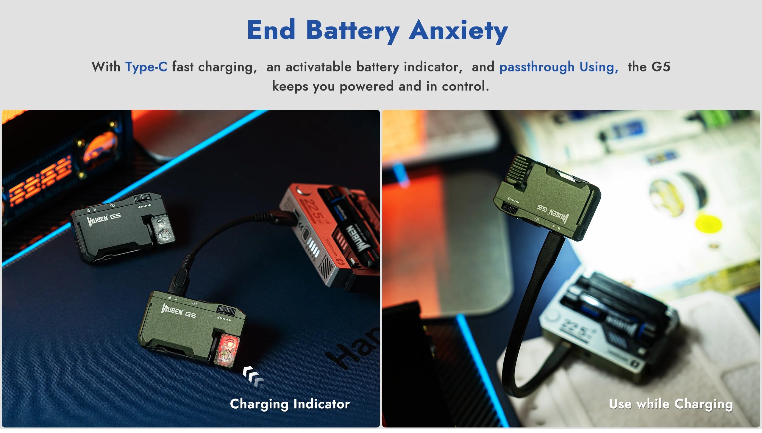 Lampe torche WUBEN G5 EDC 400 lumens